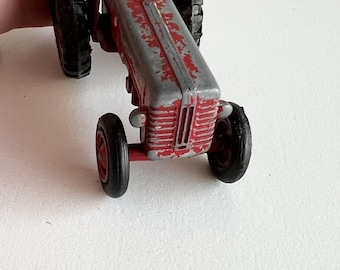 Early Matchbox Lesney Tractor, No 4, King Size, Red With Black