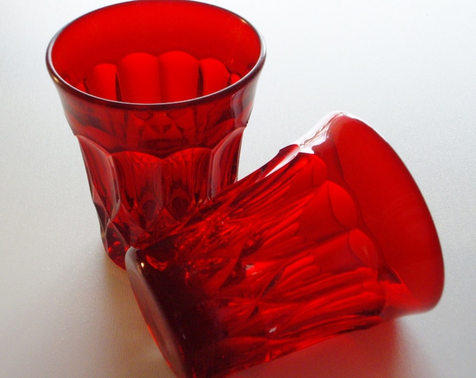 Ruby Red Juice Glasses Noritake Perspective Crystal Set of Etsy