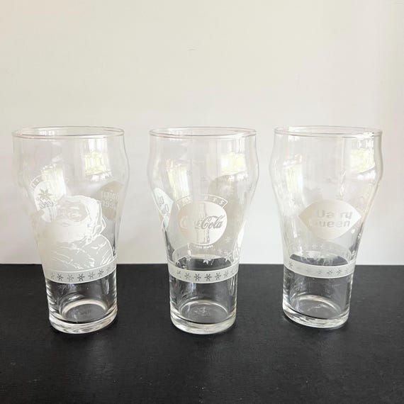 3 Christmas Drinking Glasses, Coca Cola and Dairy Queen