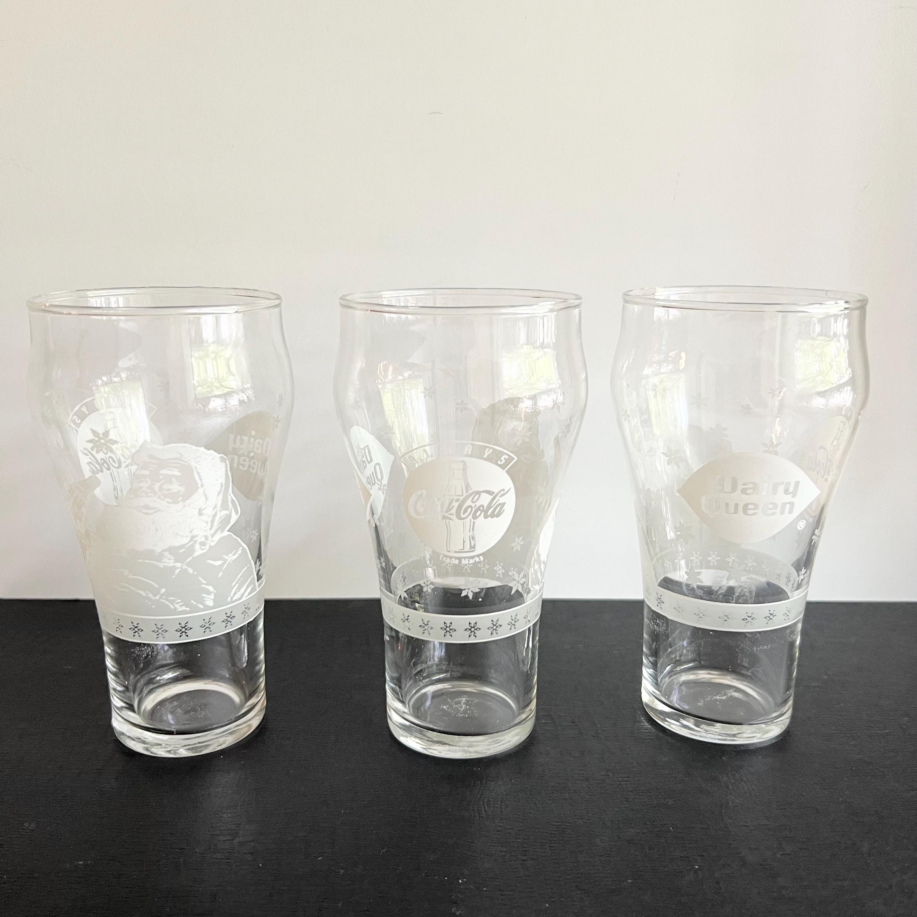 3 Christmas Drinking Glasses, Coca Cola and Dairy Queen
