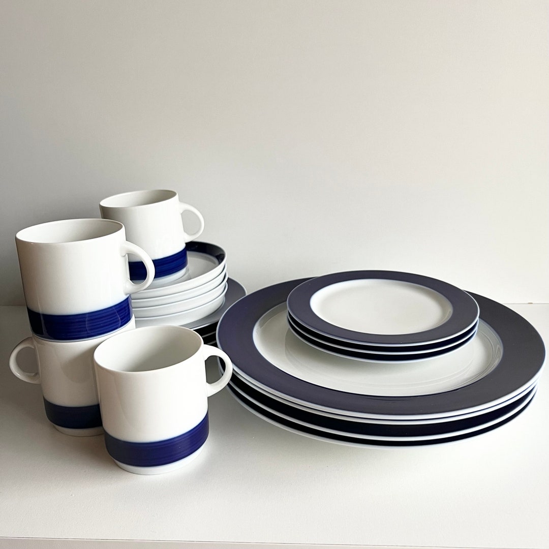 Replacement Dishes, Thomas Brushed Cobalt, German Porcelain, High