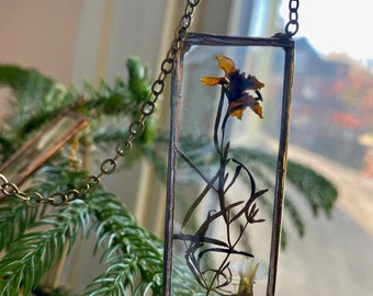 Pressed Flower ornament / talisman / necklace