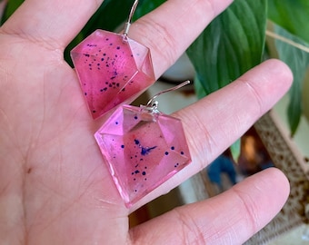 Little speckled resin gem earrings