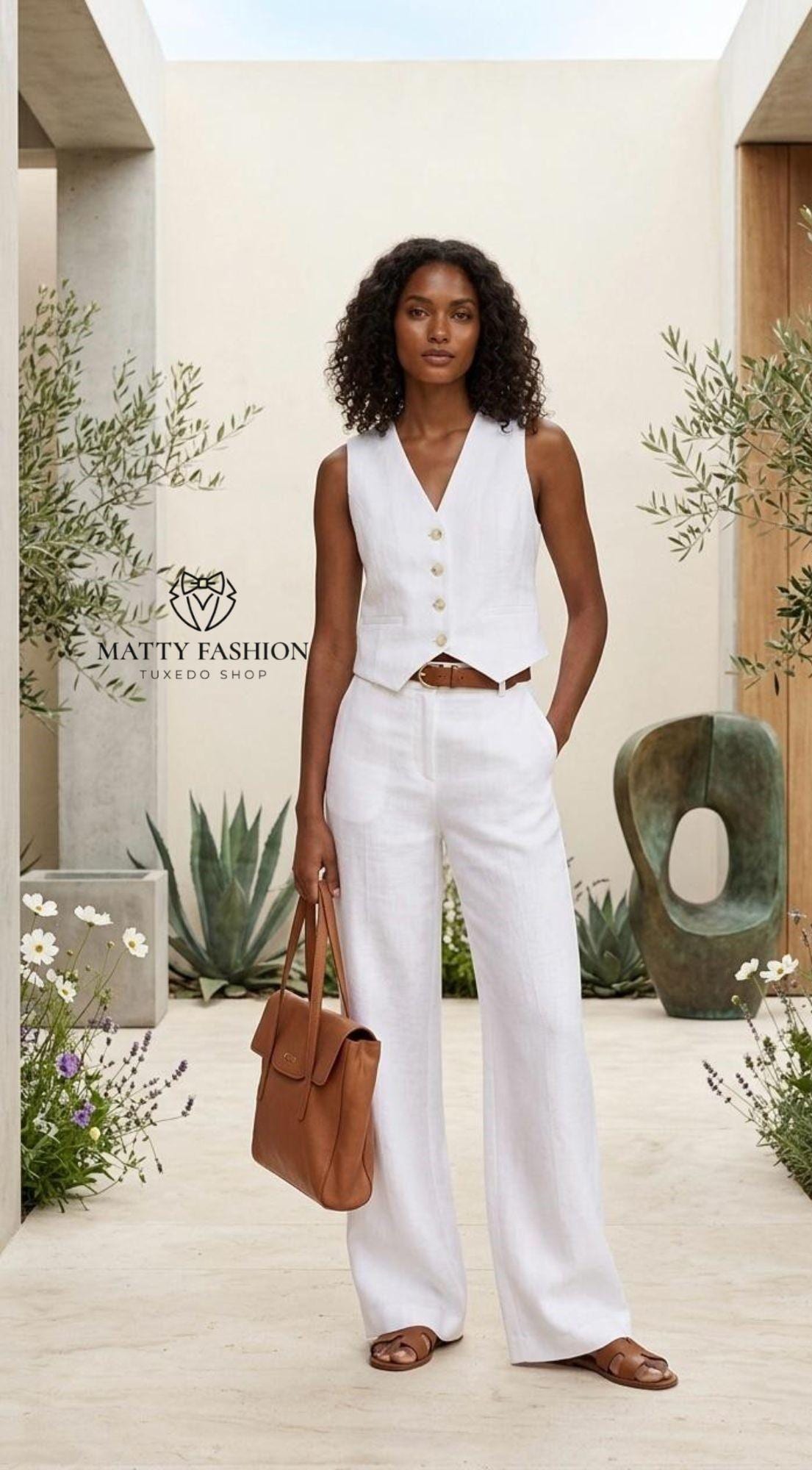 White Linen Suit Women - Etsy