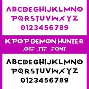 Kpop Demon Hunters Font | Huntrix Editable Typeface | (TTF & OTF, and SVG Files) | Digital Download