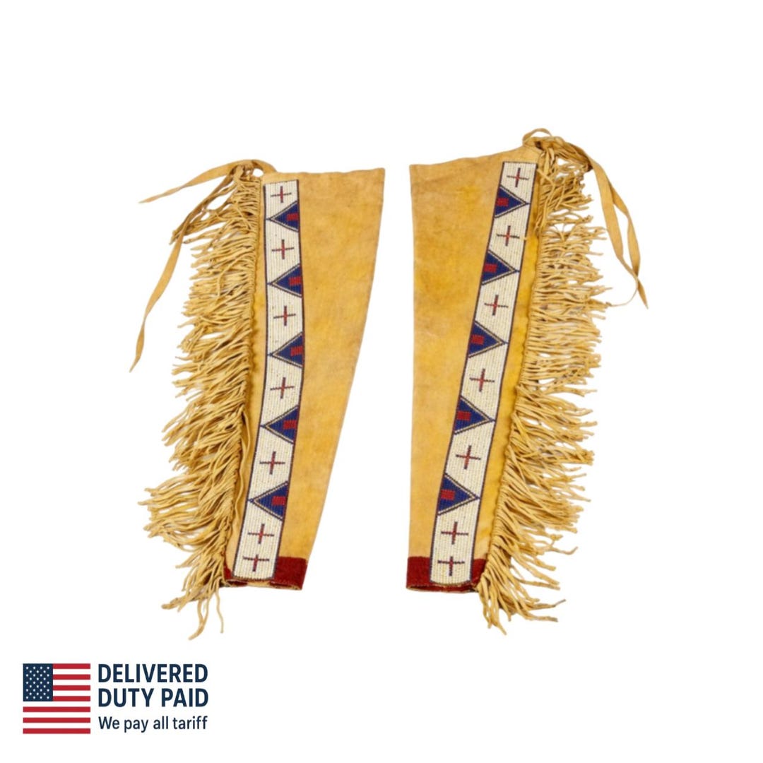 Native Chaps Men’s Native American Style Leather Chaps | Handmade Fringe Leg Wraps ...