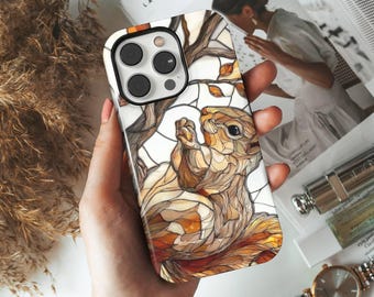 Stained Glass Animal Phone Case Colorful Art Cover fits iPhone 17 Pro, 15, 13, 16e, Samsung S25, S21, S23 Ultra, Google pixel 10, 8A