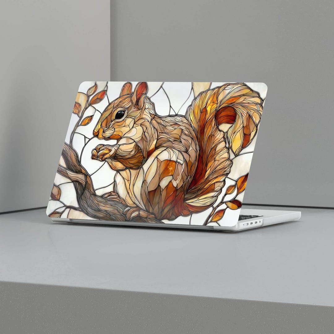 Stained Glass Animal MacBook Case Colorful Art Laptop Skin, Cover for ...