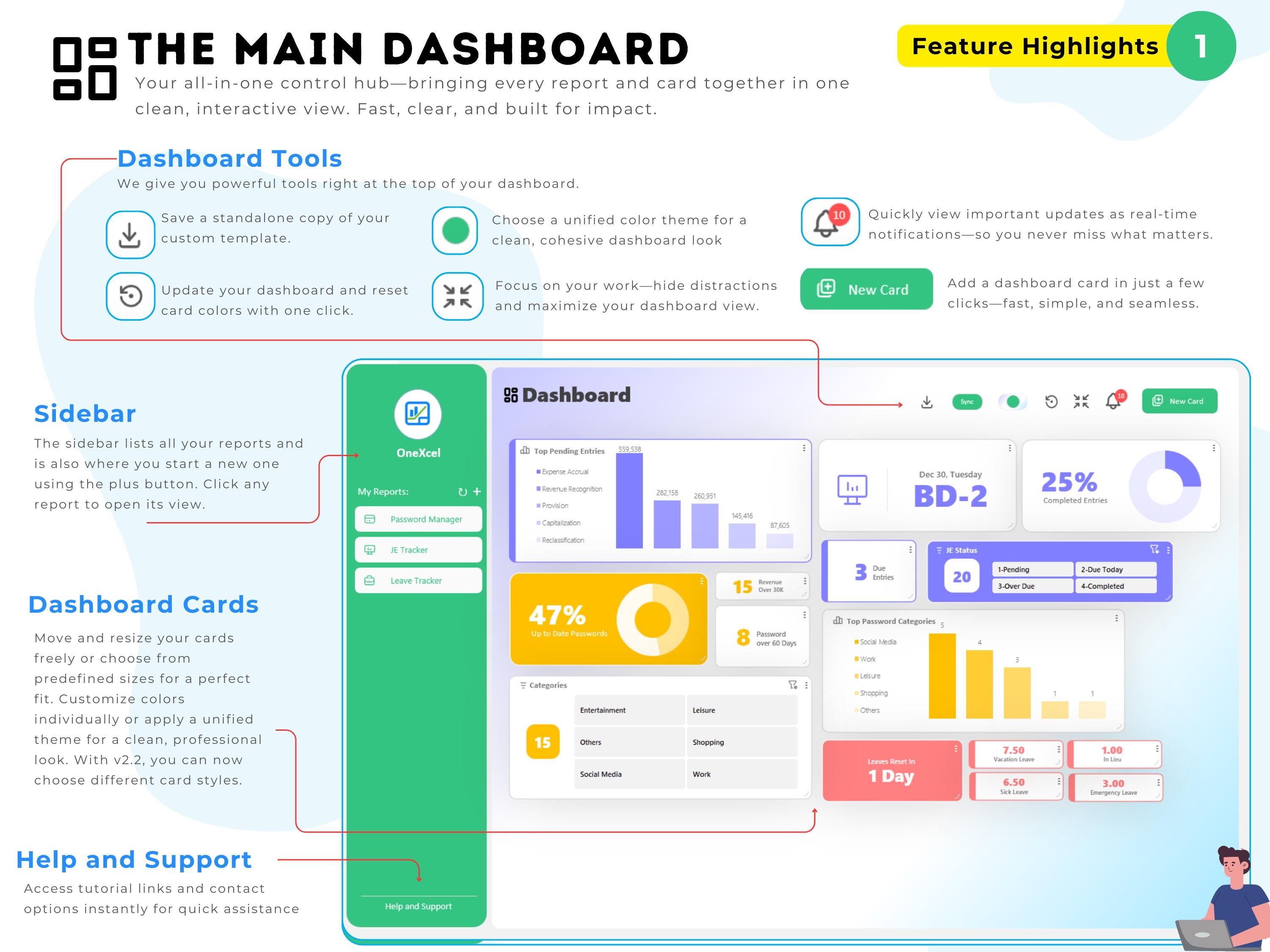 Excel Dashboard Builder Template | Interactive Spreadsheet Dashboards ...