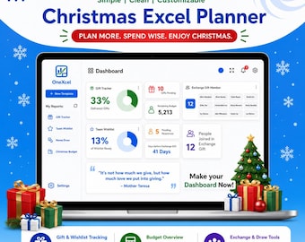 Christmas Team Planner Excel Template | Gift Tracker, Wishlist & Secret Santa Name Draw