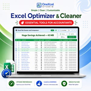 Excel-Optimierungstool | Dateibereinigungs- und Komprimierungsvorlage für langsame Tabellenkalkulationen