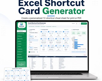 Excel Shortcut Cheat Sheet Generator, Printable Windows and Mac Shortcut Cards
