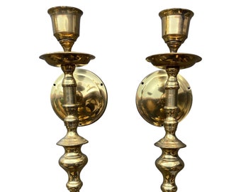 1970s Neoclassical Brass Sconces - a Pair - FREE SHIPPING!