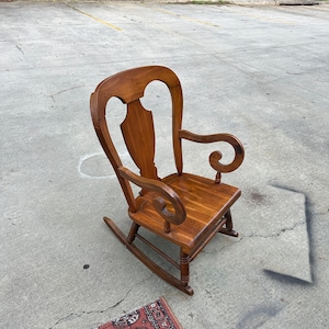 Antique Wooden Rocking Chair Virginia Stamped - Etsy