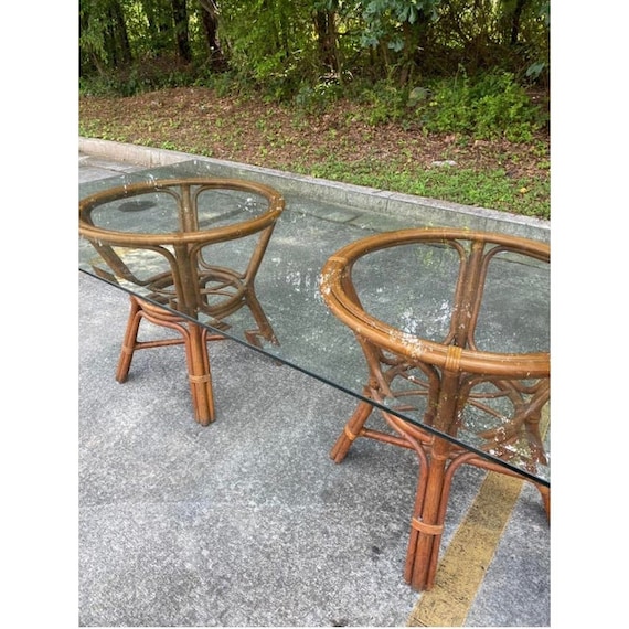 Vintage glass top dining table discount