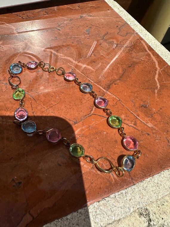 Adjustable Bracelet With Spring Colored Gems - image 6