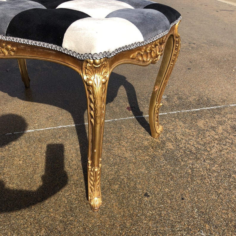 Hollywood Regency Rococo Gilded Harlequin Bench - FREE SHIPPING! - Etsy