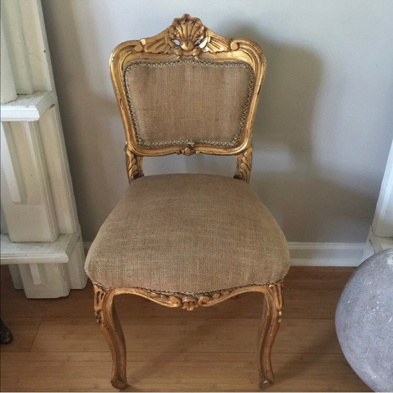 French Gilded Shell Detail Accent Chair