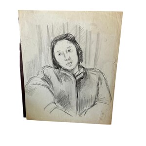 Black-And-White Portrait, Pencil, Sketch of Woman