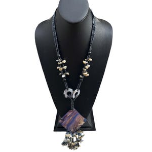 Purple Beaded Stone Necklace