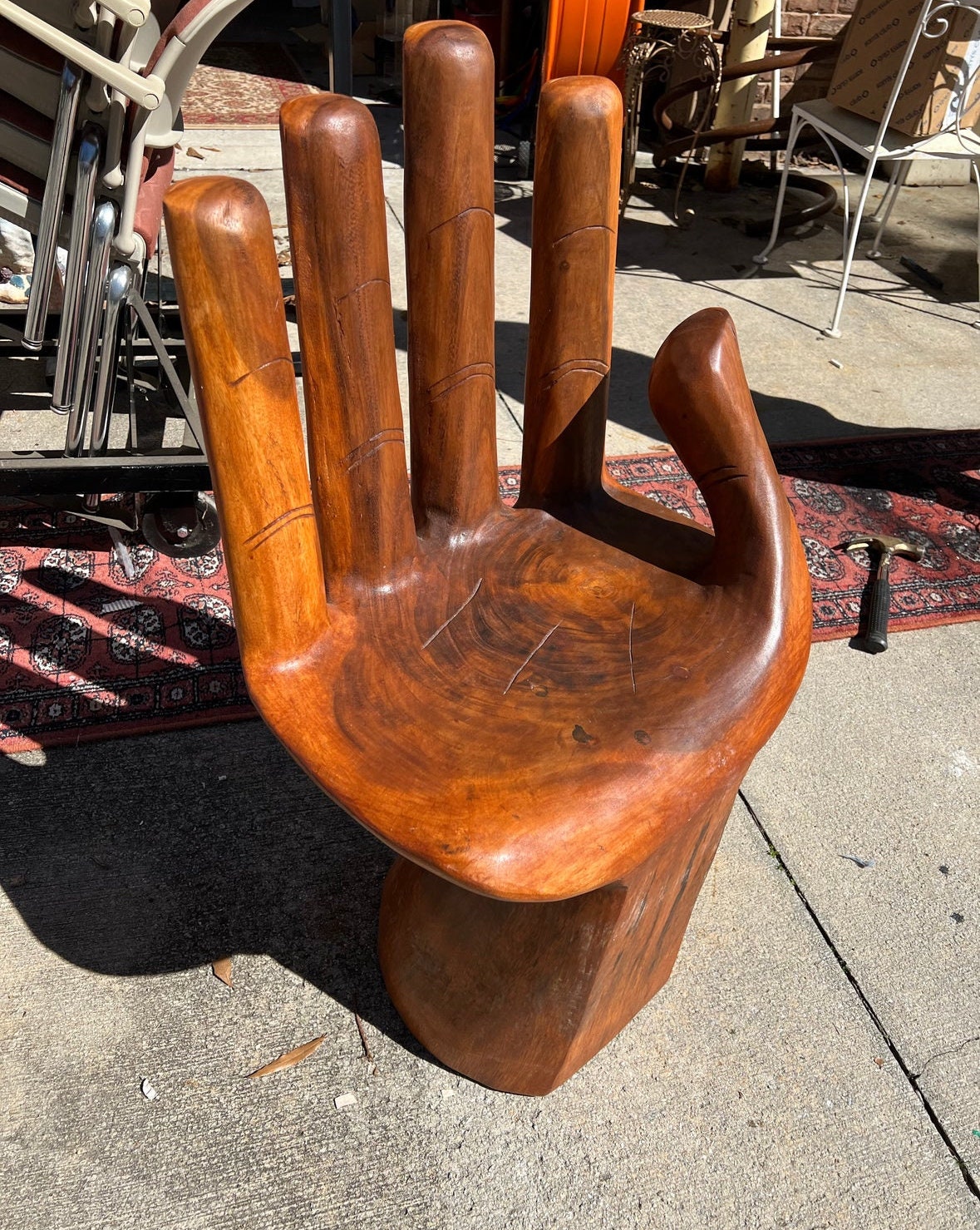 Brown Wooden Hand Chair - Etsy 日本