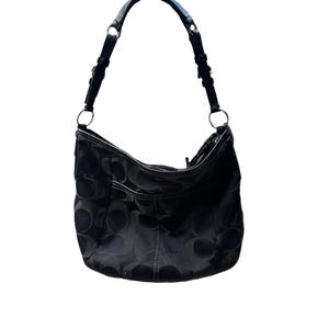 Vintage Black Coach Purse With Silver Details