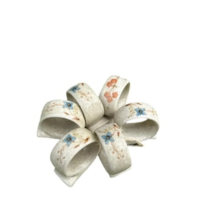 Collection of Ceramic Floral Japanese&#39;s Napkin Rings- Set of 6
