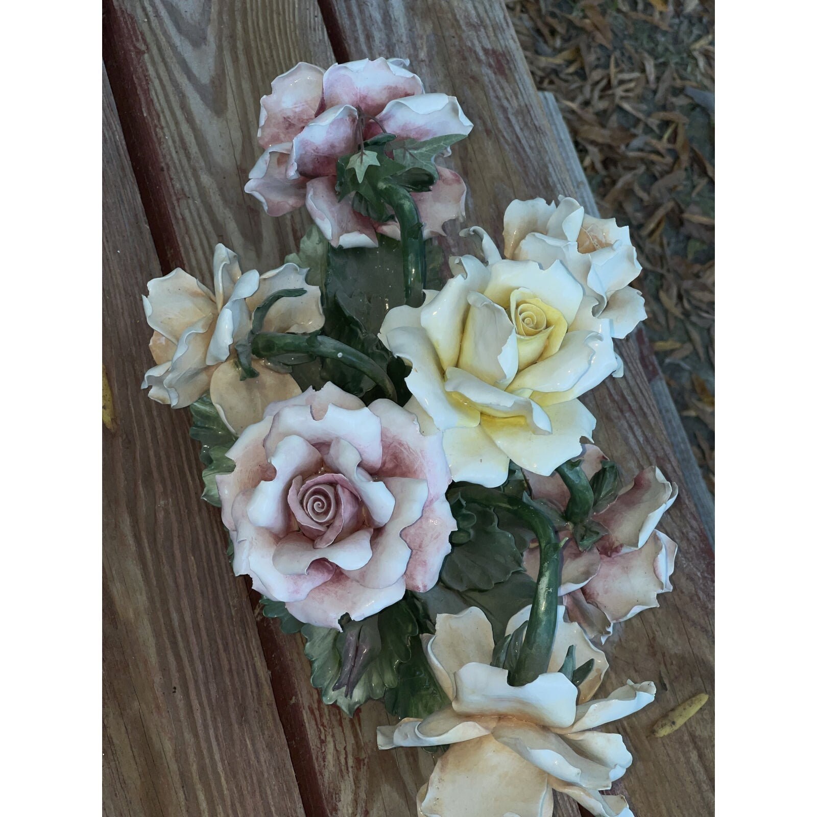 Vintage Capodimonte Flower Floral Centerpiece Etsy