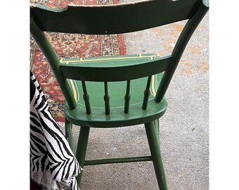 Pair of Mid 20th Century Green Pennsylvania Folk Art Chairs