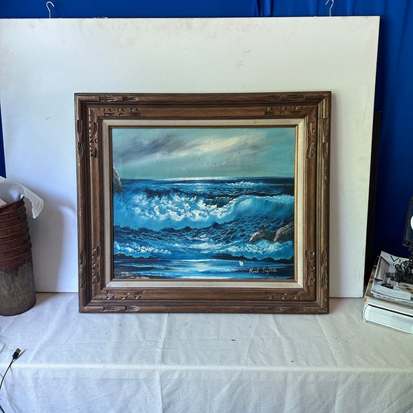 Framed and Signed Seascape Painting