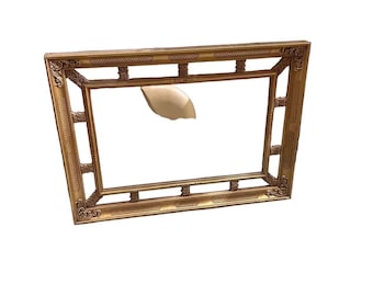 Vintage Gold Detailed Rectangular Wall Mirror