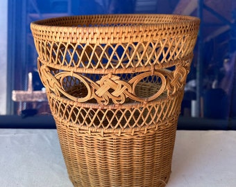 Handwoven Detailed Wicker Basket