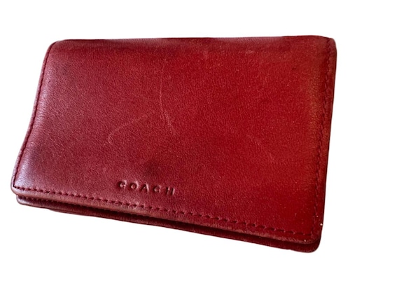 Vintage Red Coach Leather Wallet - Etsy