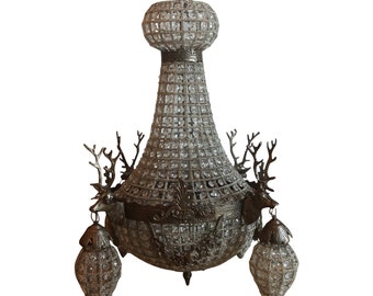 Charcoal Bronze Stag Empire Deer Chandelier - FREE SHIPPING!