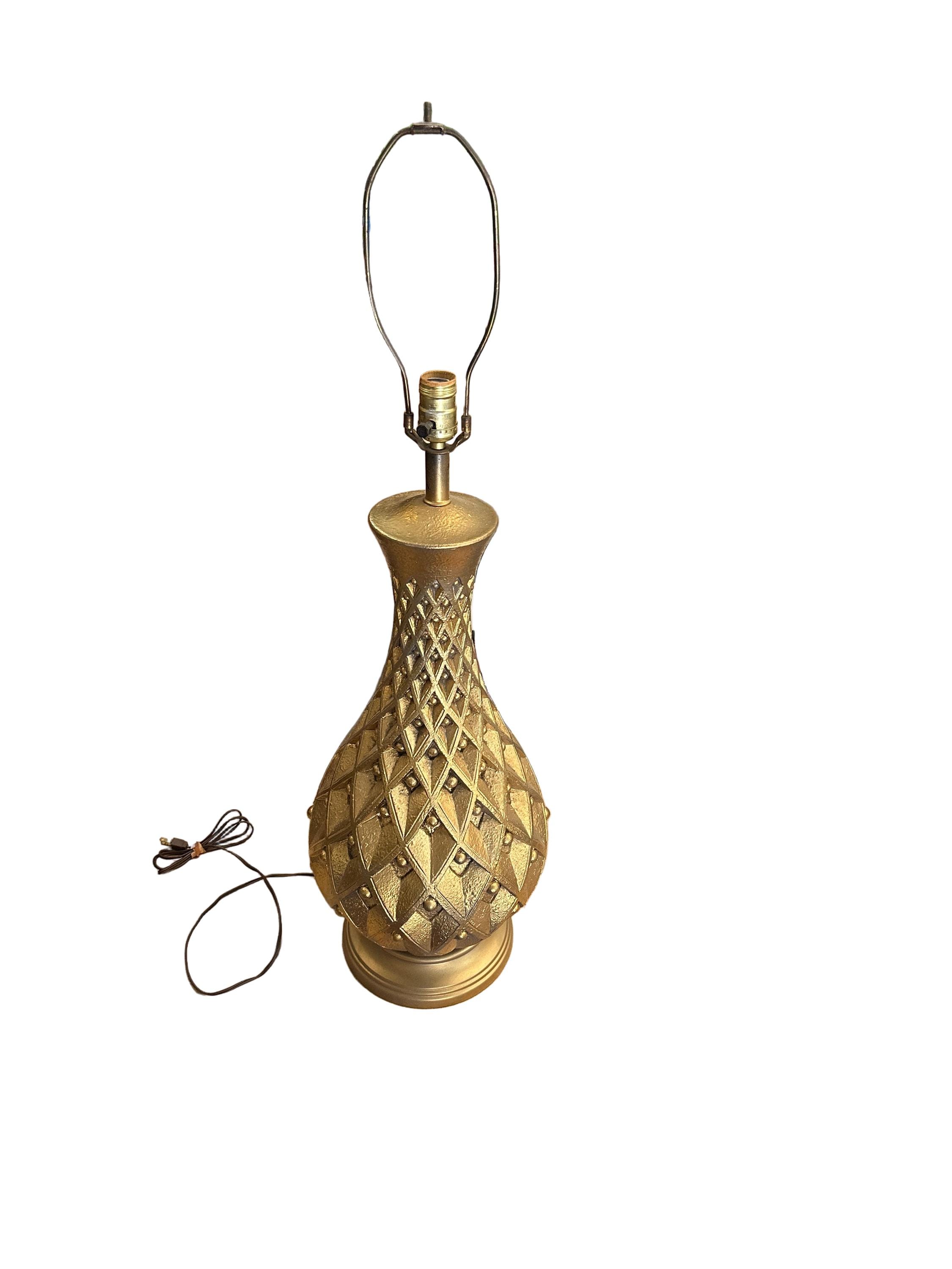 1970s Vintage Colossal Jo Wallis Gold Lamp- Signed by Artist - Etsy
