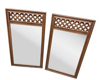 透かし彫りの木製鏡 2 枚