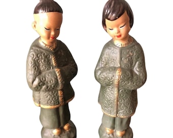 Little Pair of Chinoserie Figurines Stamped Japan