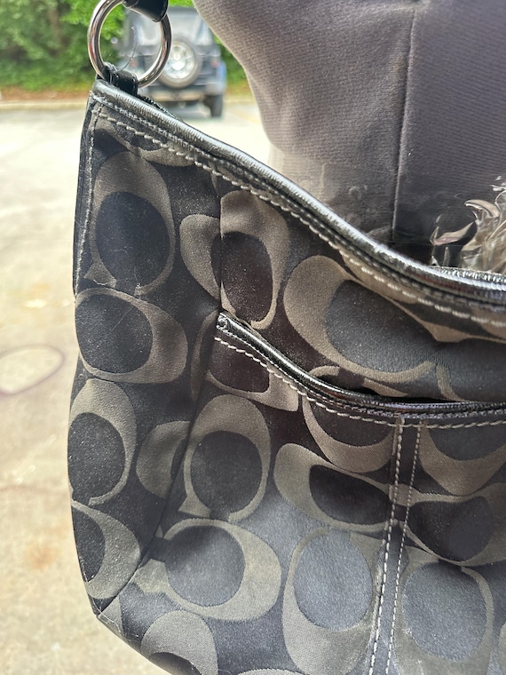 Vintage Black Coach Purse With Silver Details