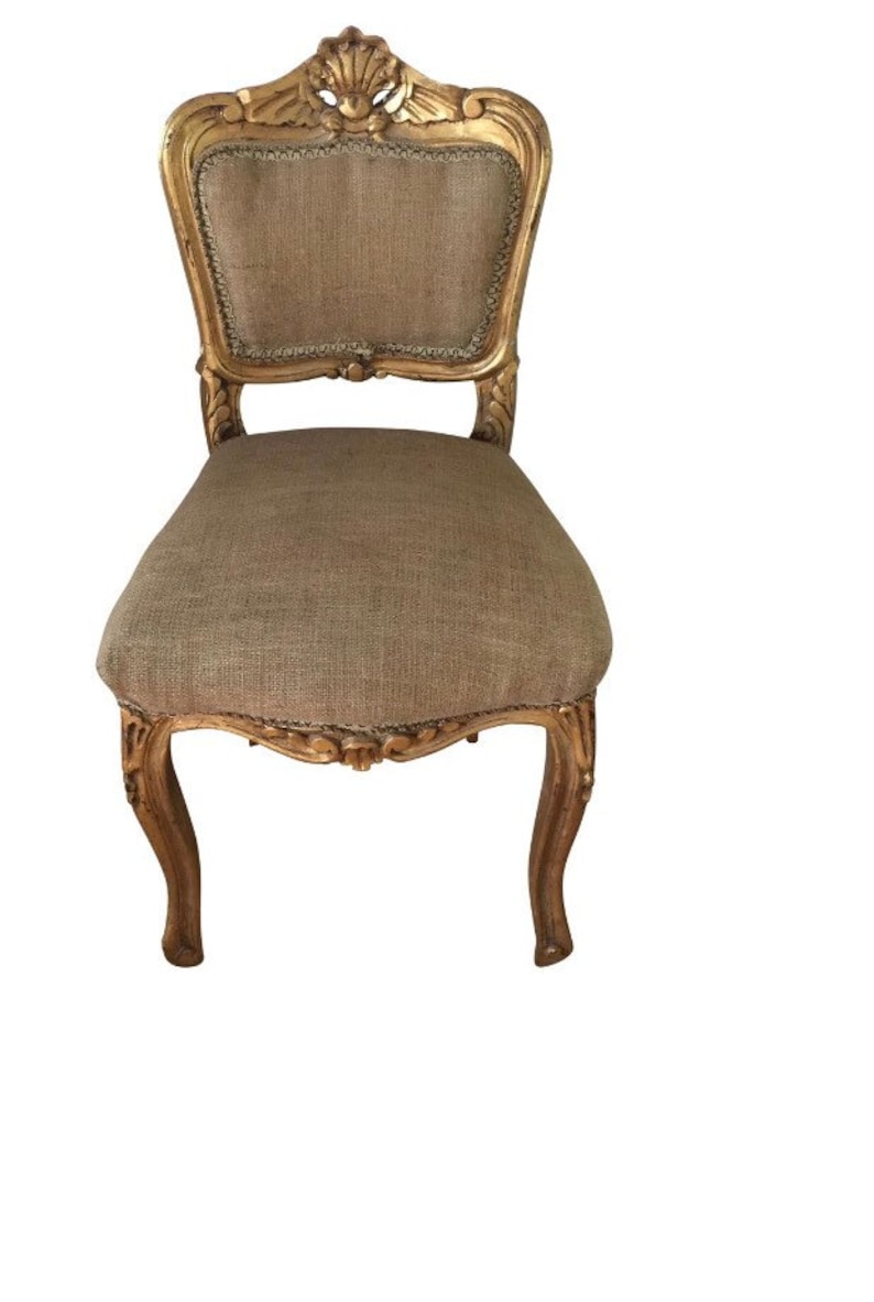 French Gilded Shell Detail Accent Chair