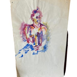 Expressionisme kleurrijke aquarel van engel