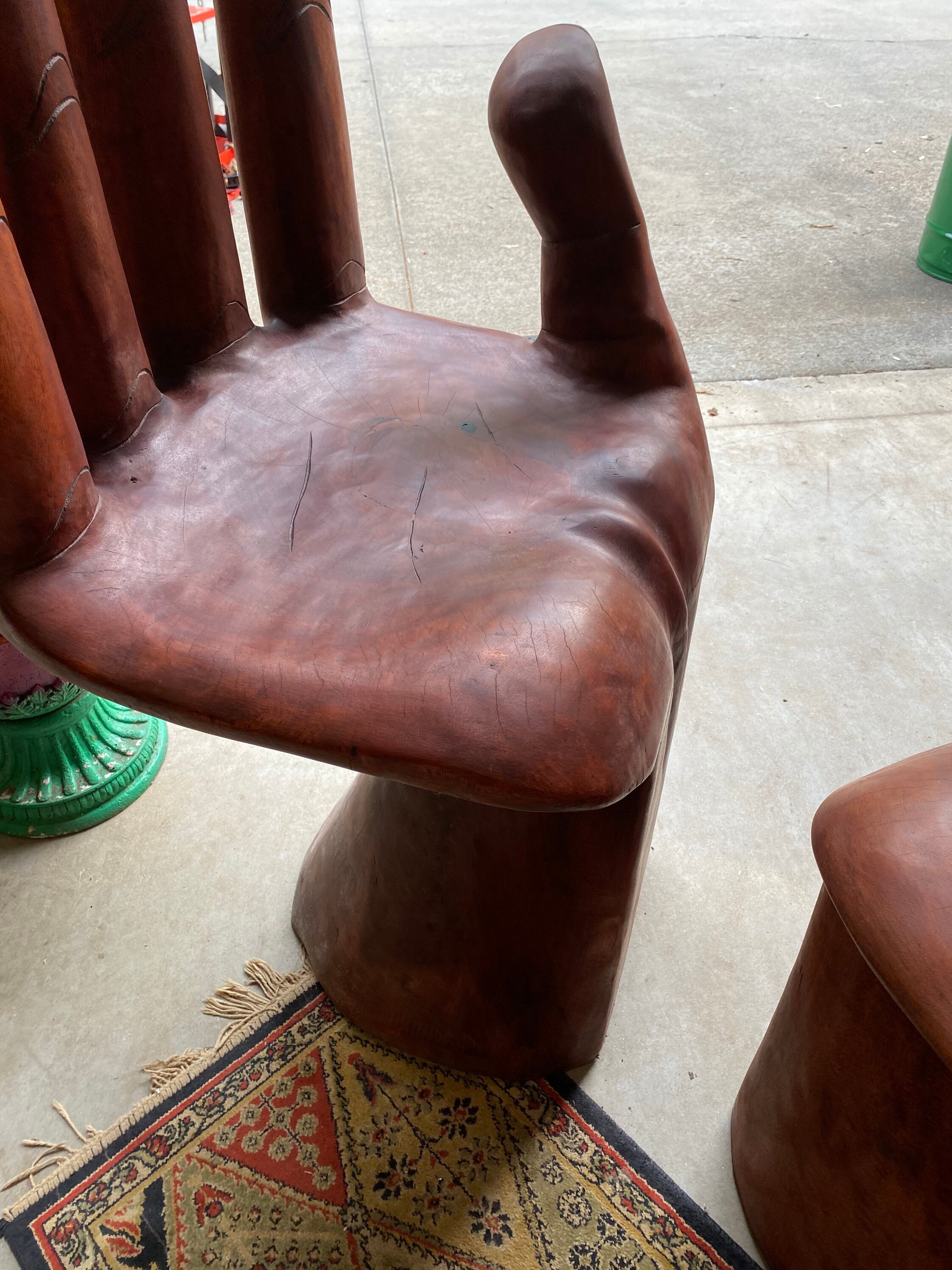 Oversized Wooden Hand Chairs in the Style of Pedro Friedeberg