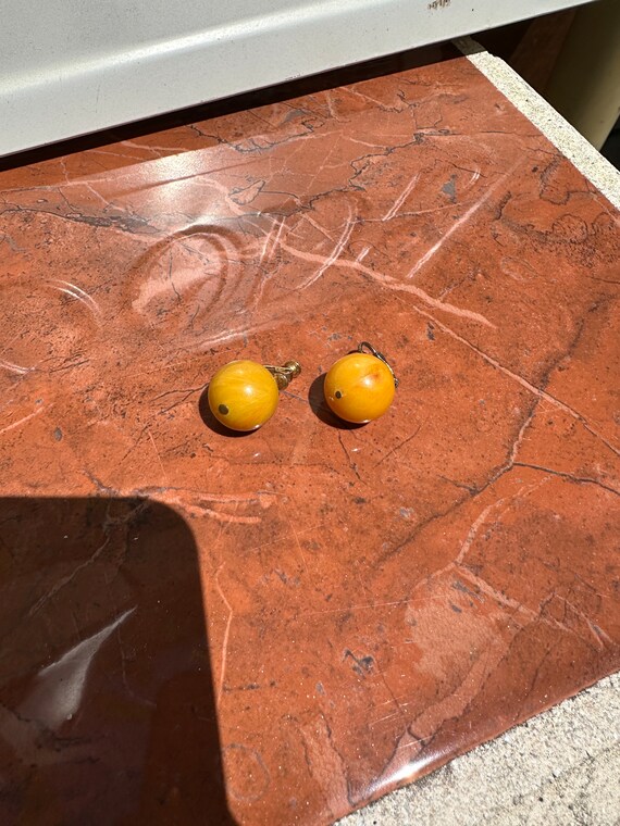 Pair of Yellow 80's Earrings