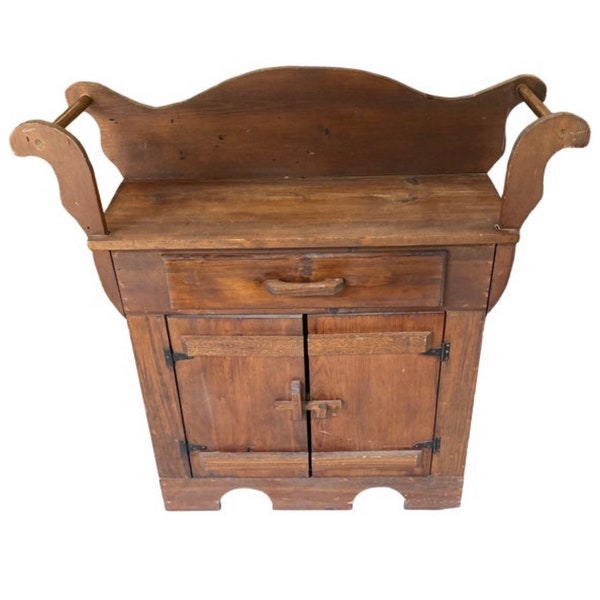 Antique Late 19th Century Wooden Washstand