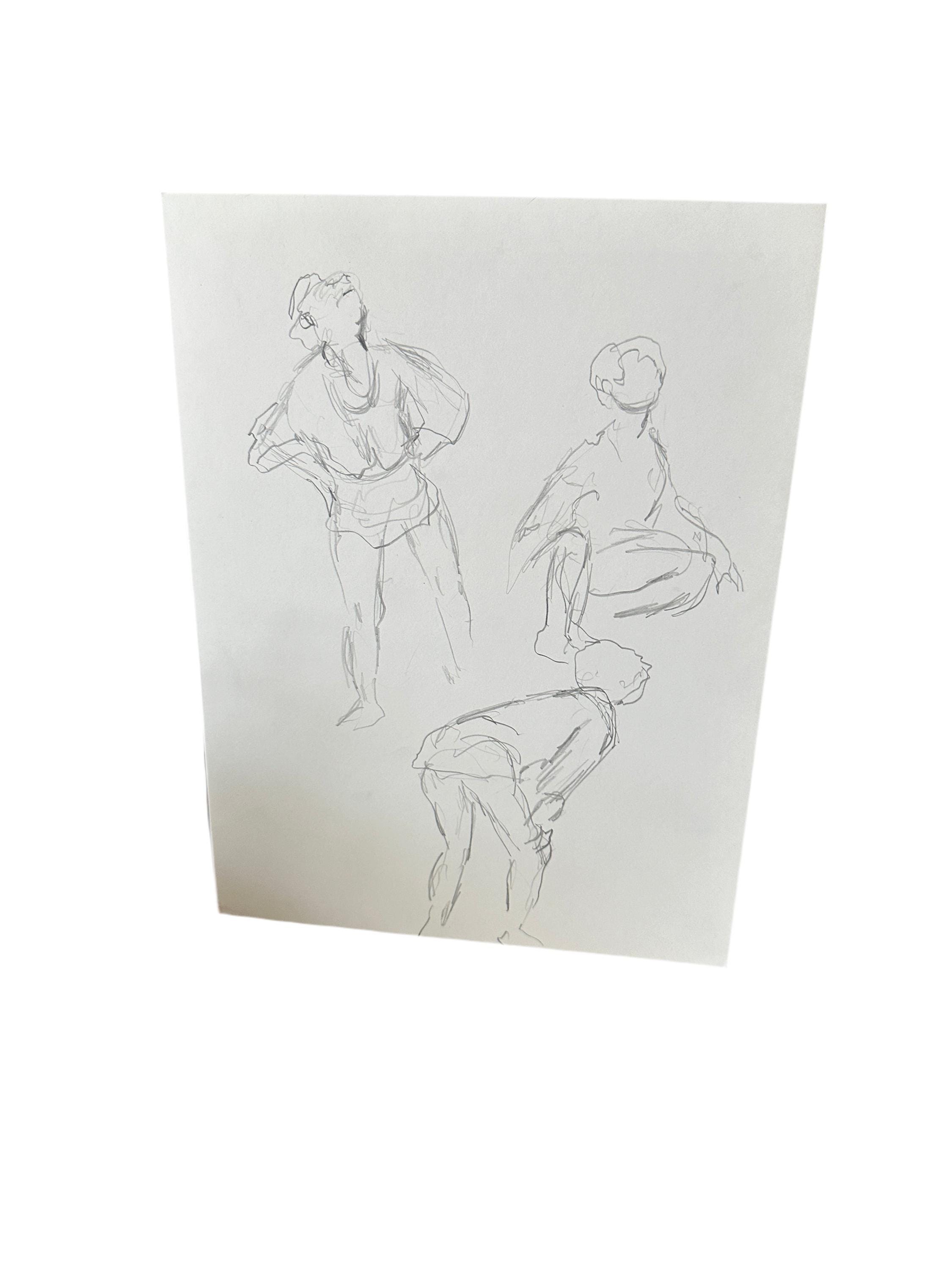 Abstract Drawing of Posed Models - Etsy