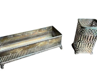 1970s Silver Filigree Trays- a Pair