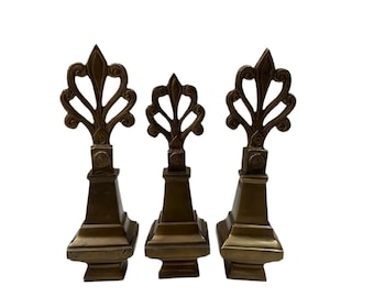 Trio of Brass Decorative Finials