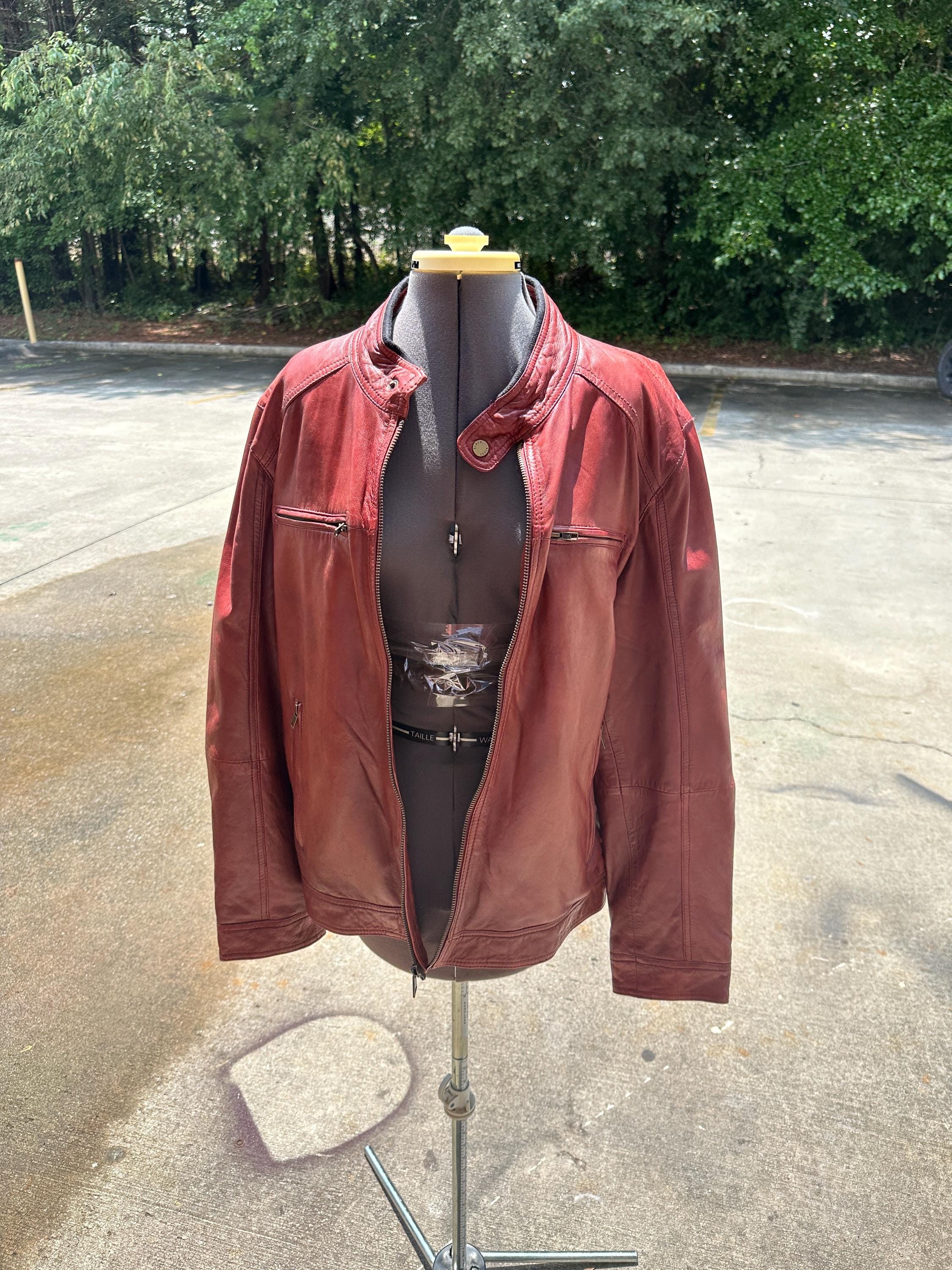90's Vintage Red Leather Jacket