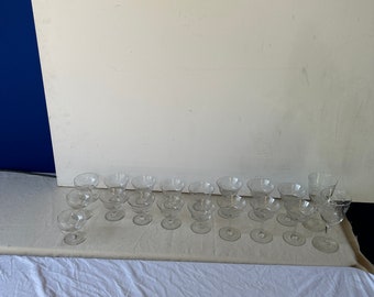 Etched Collection of Crystal Wear Champagne Glasses