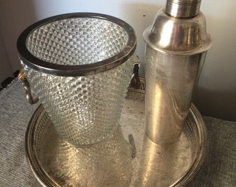Hold Silver Plated Champagne Bucket, Cocktail Mixer & Tray - FREE SHIPPING!