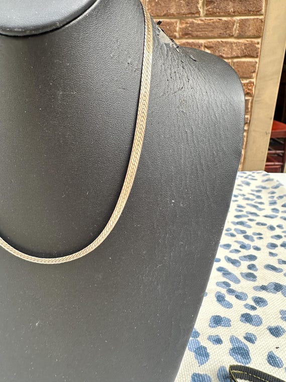 Thick Silver Simple Necklace - image 6